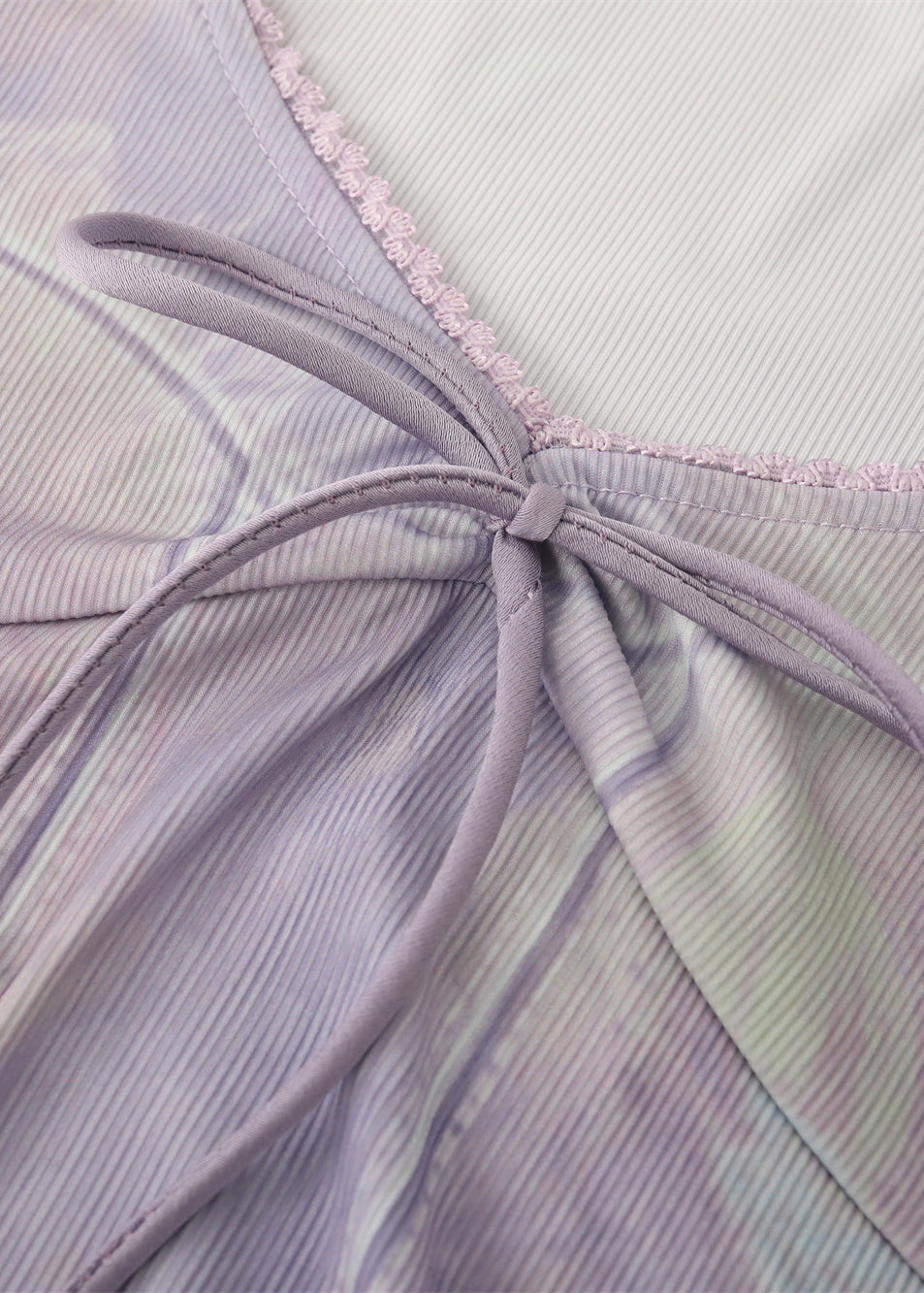 Style Purple Lace Lace Up Patchwork Cotton Tops Fall