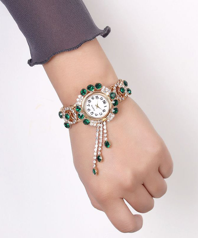 Style Red Alloy Zircon Tassel Watches