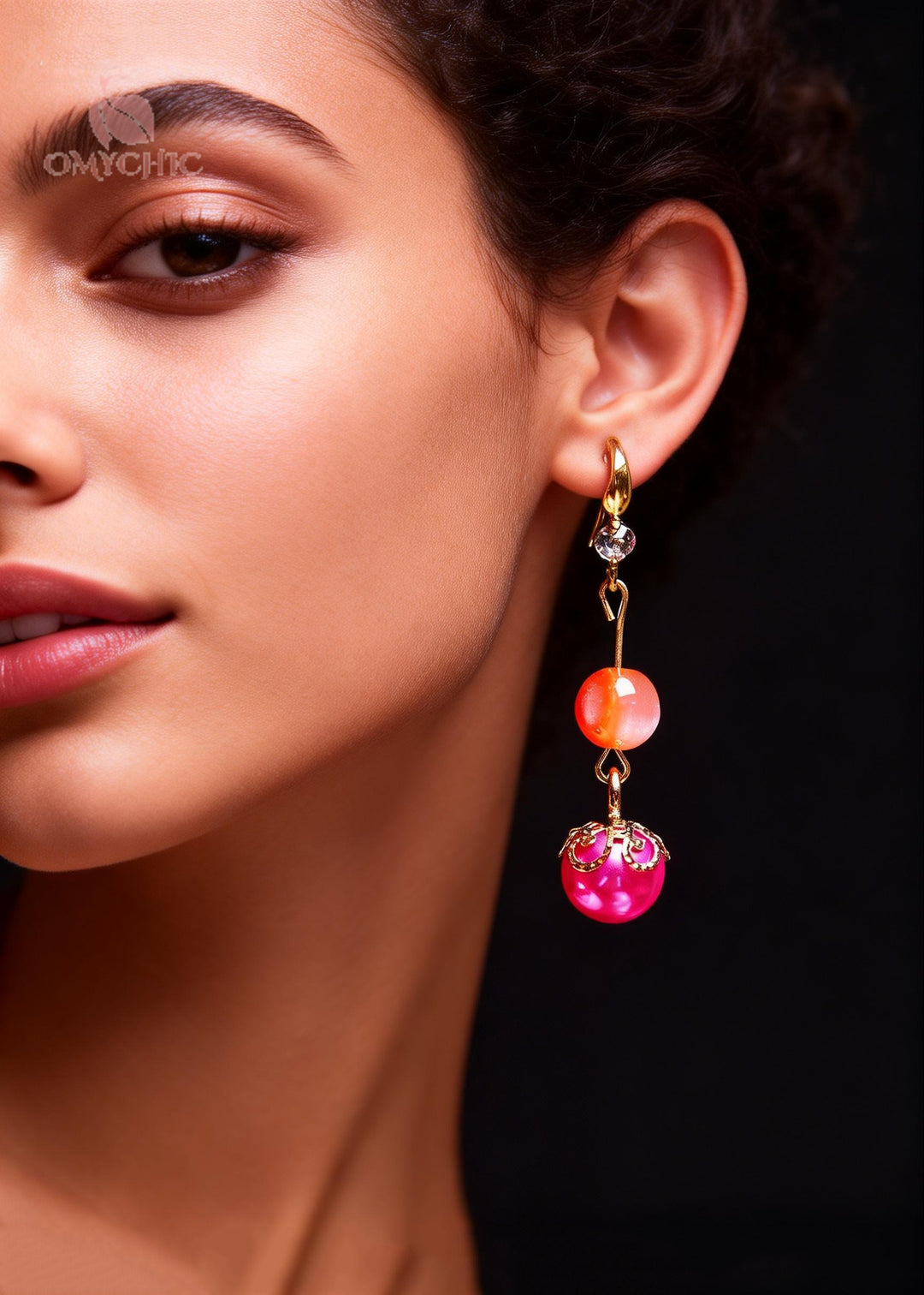 Style Rose Pearl Zircon Long Drop Earrings