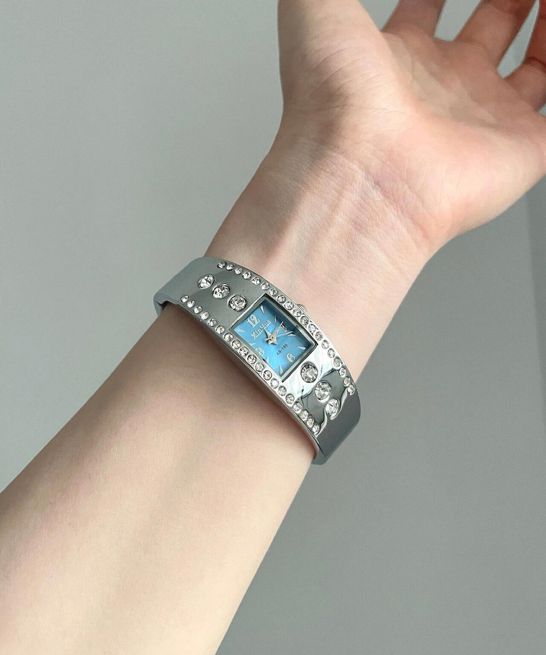Style Silk Alloy Zircon Organic Glass Watches