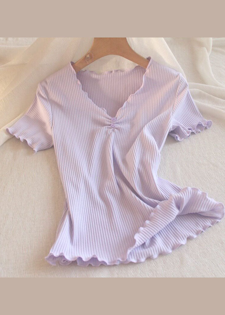 Style White Ruffled Short Sleeve Yoga Top