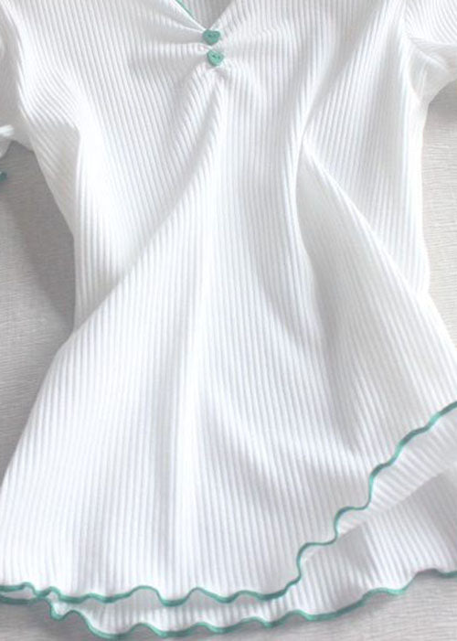 Style White Ruffled Short Sleeve Yoga Top