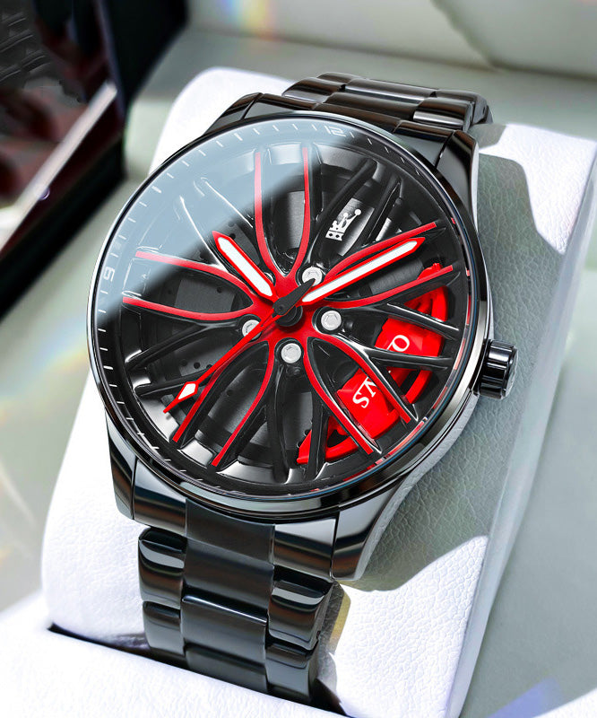 Style Yellow Stainless Steel Quartz Movement Waterproof Watch