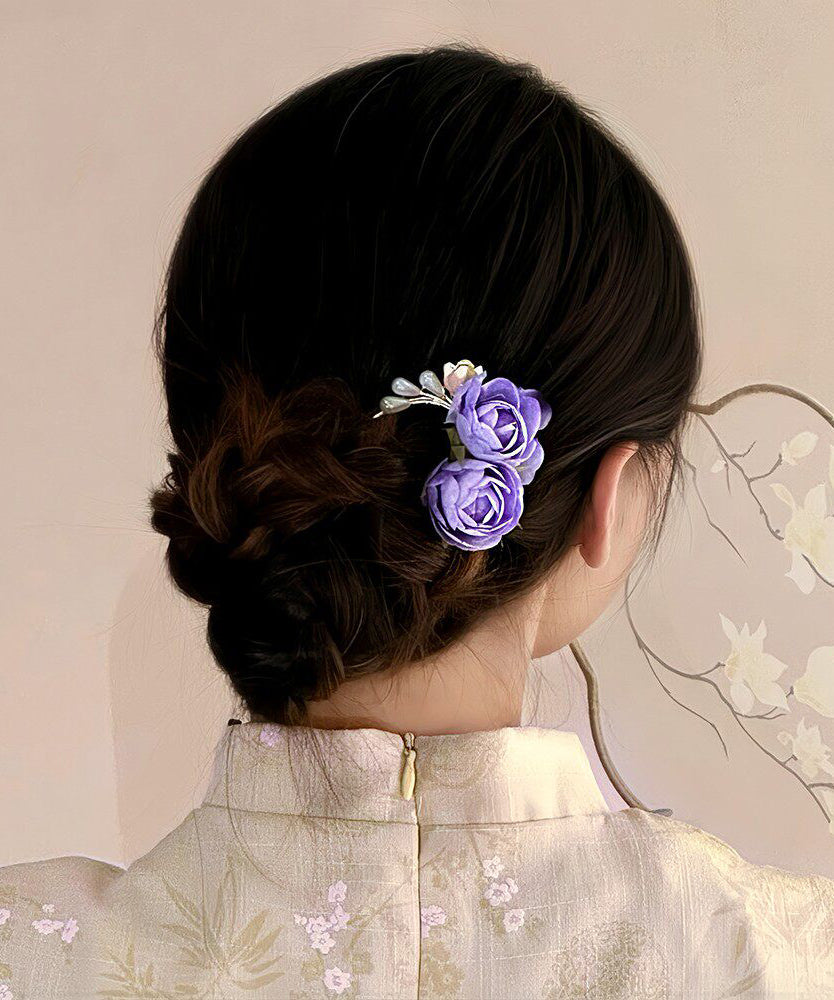 Stylish Alloy Crape Myrtle U-Shaped Hairpin Three-Piece Set