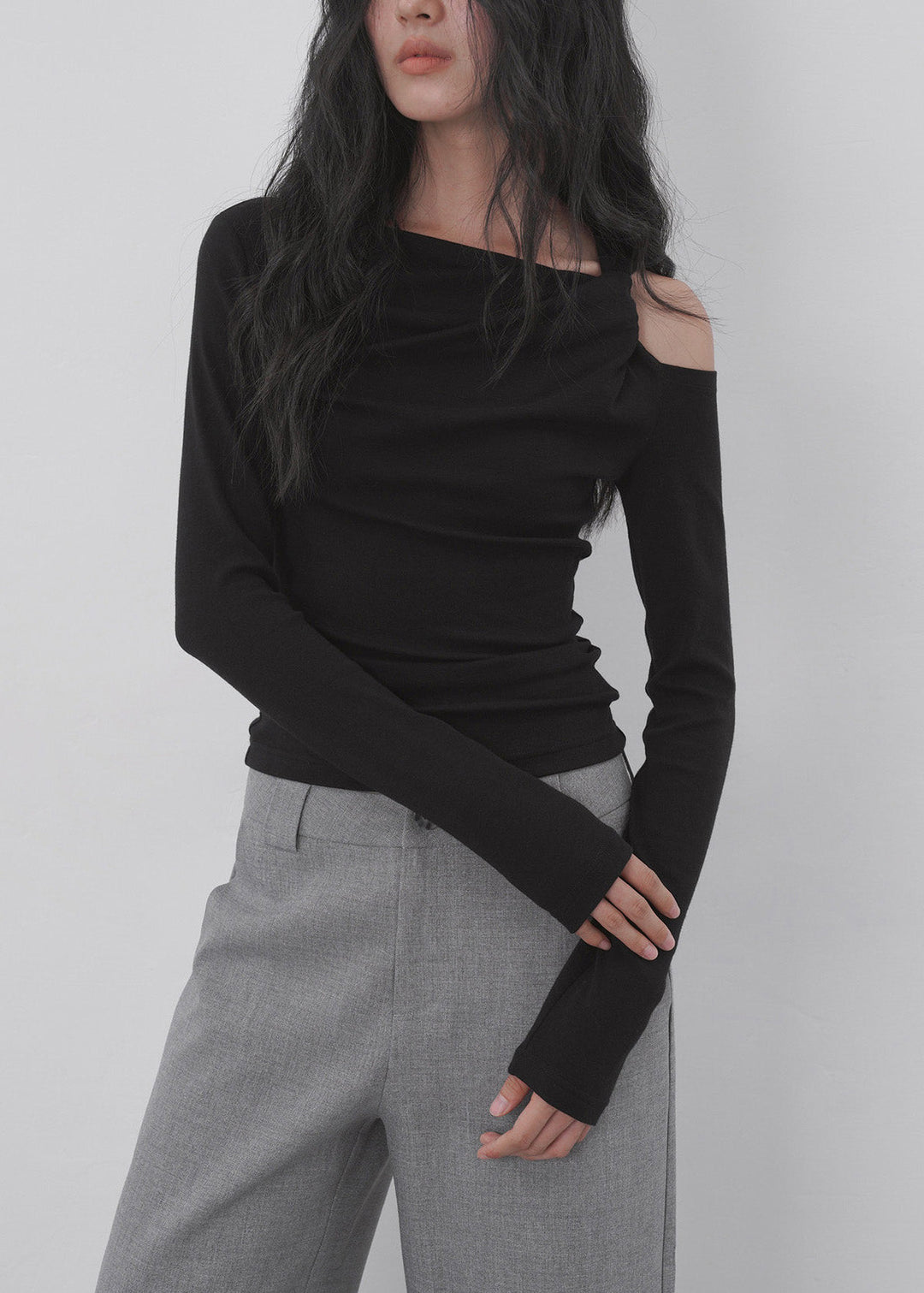 Stylish Apricot Cold Shoulder Patchwork Cotton Top Spring