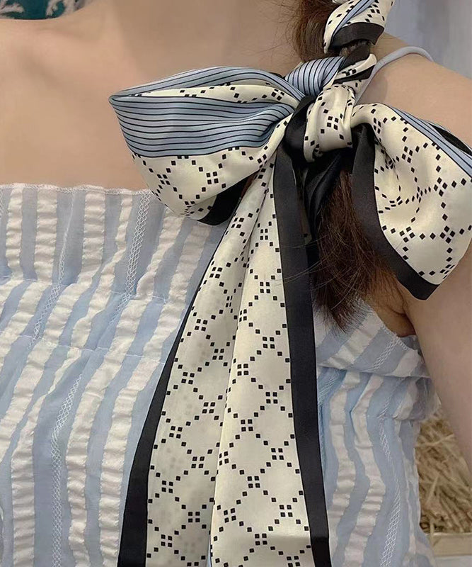 Stylish Beige Cloth Plaid Print Hair Band