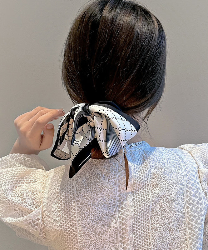 Stylish Beige Cloth Plaid Print Hair Band
