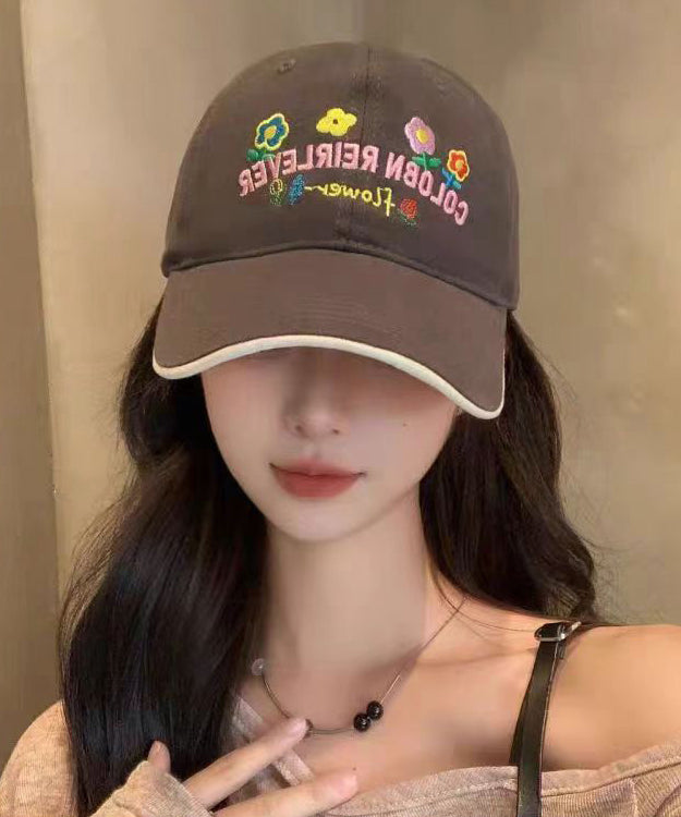 Stylish Beige Embroideried Versatile Baseball Cap Hat