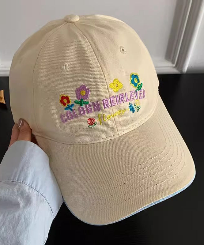 Stylish Beige Embroideried Versatile Baseball Cap Hat