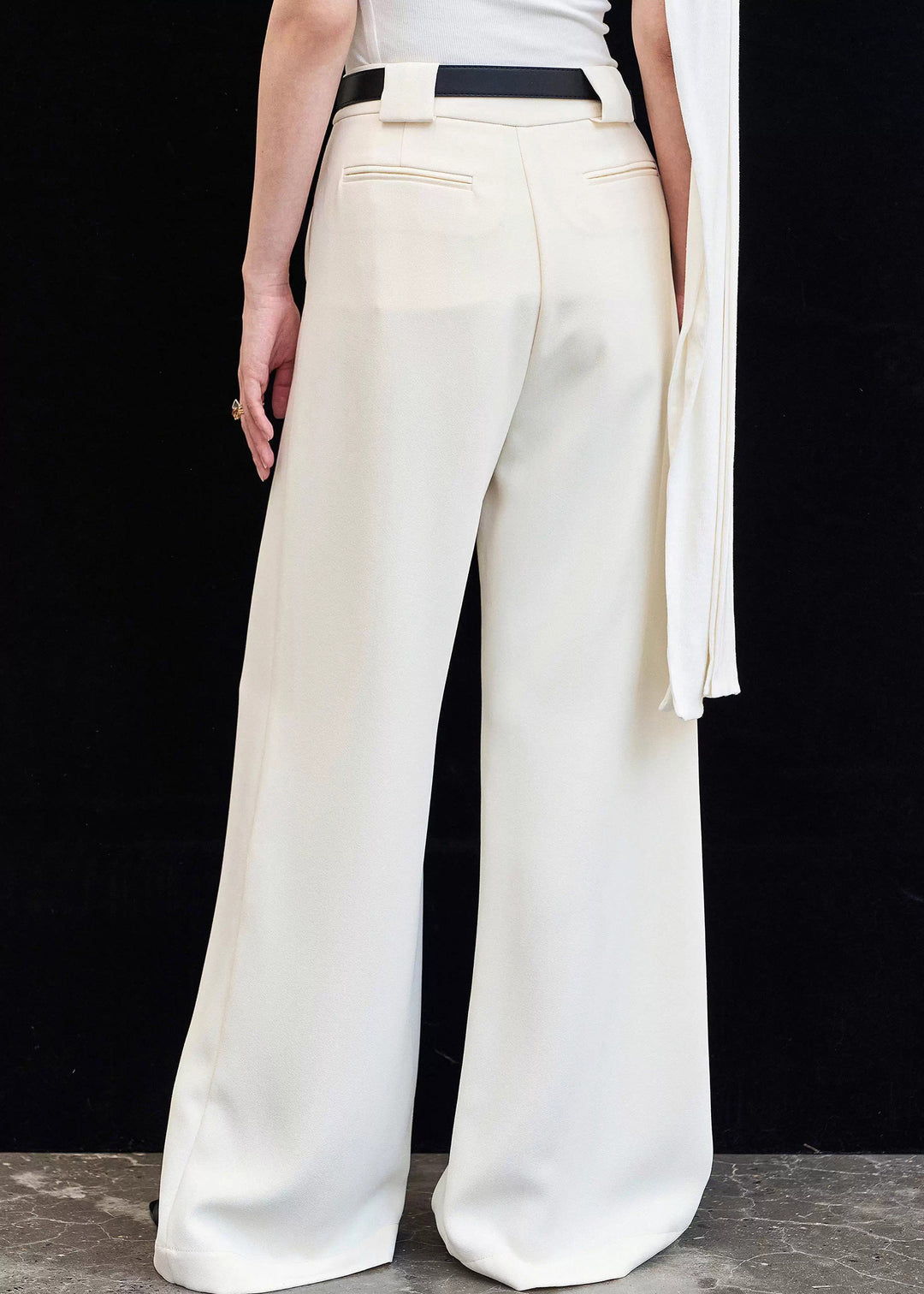 Stylish Beige Pockets High Waist Spandex Pants Summer