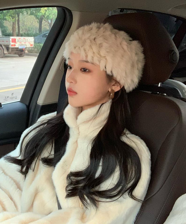 Stylish Beige Thick Warm Faux Fur Bonnie Hat