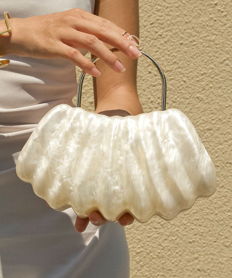 Stylish Beige Versatile Acrylic Tote Handbag