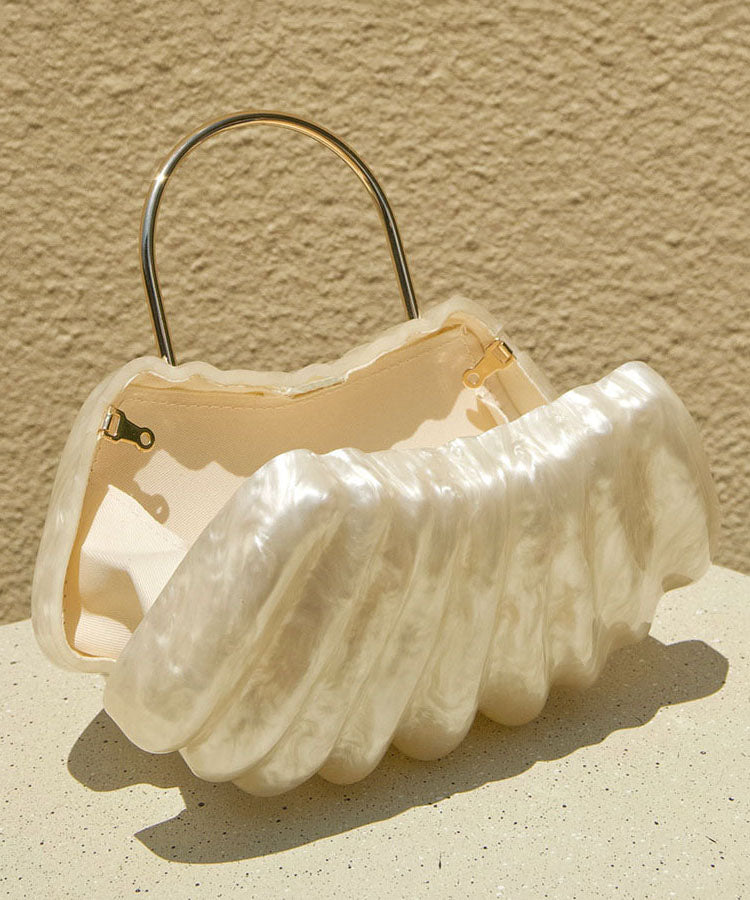 Stylish Beige Versatile Acrylic Tote Handbag