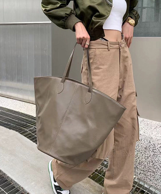 Stylish Black Large Capacity Solid Durable Faux Leather Bucket Bag