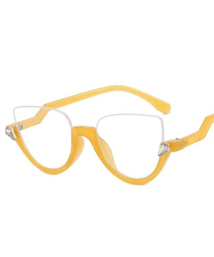 Stylish Black Zircon Half Rim Reading Glasses