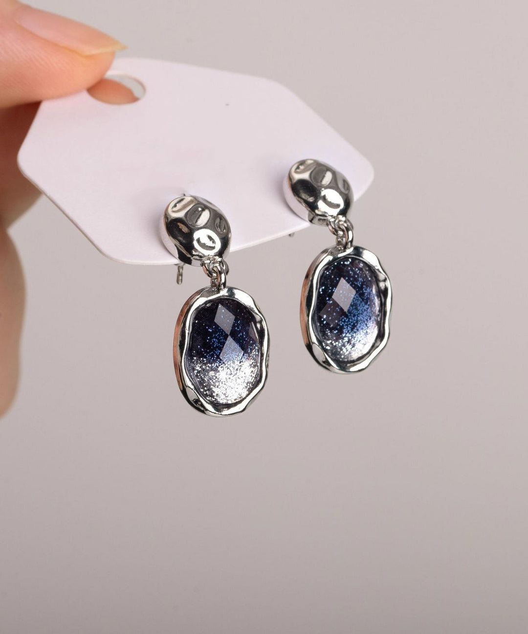 Stylish Blue Sterling Silver Alloy Starry Sky Stud Earrings