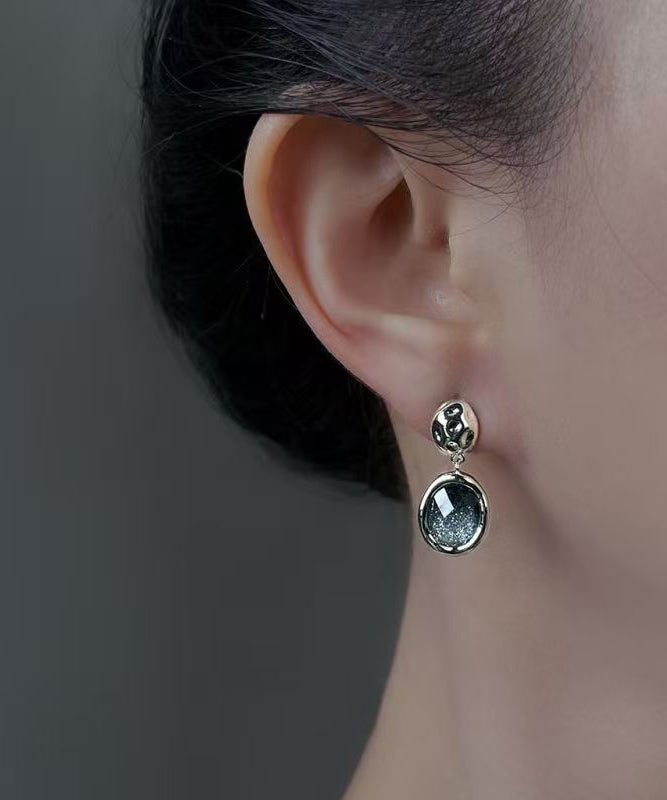 Stylish Blue Sterling Silver Alloy Starry Sky Stud Earrings