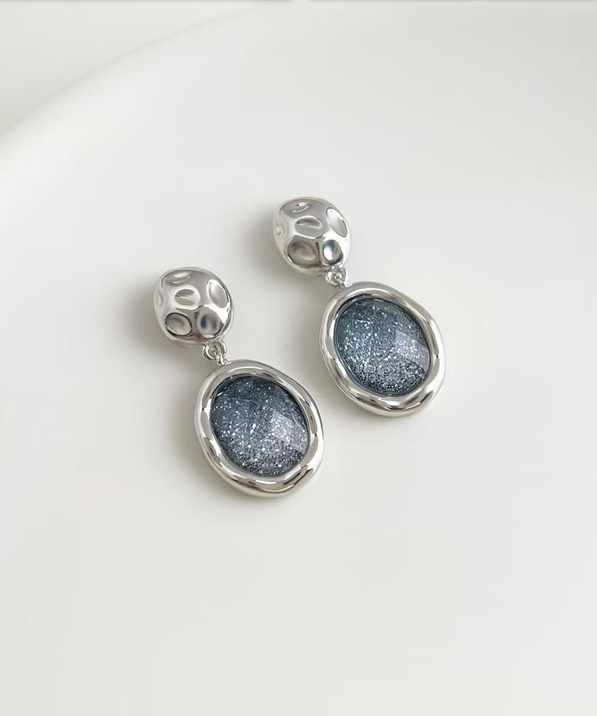 Stylish Blue Sterling Silver Alloy Starry Sky Stud Earrings