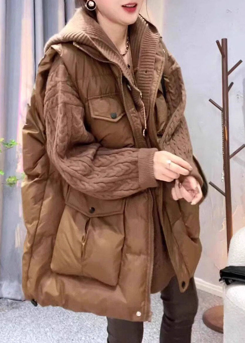 Stylish Brown Oversized Fine Cotton Filled Puffers Vest Winter