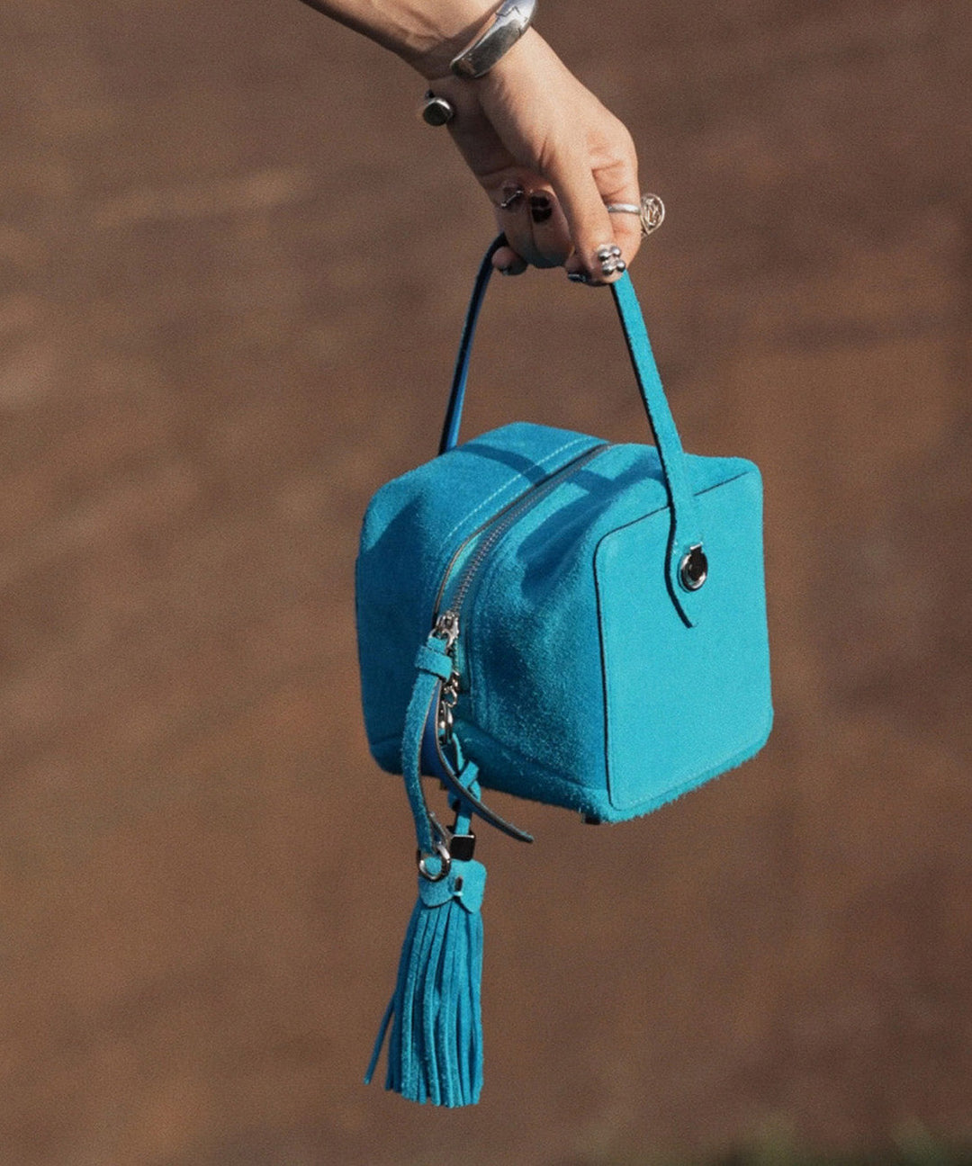 Stylish Brown Tassel Versatile Suede Mini Bag