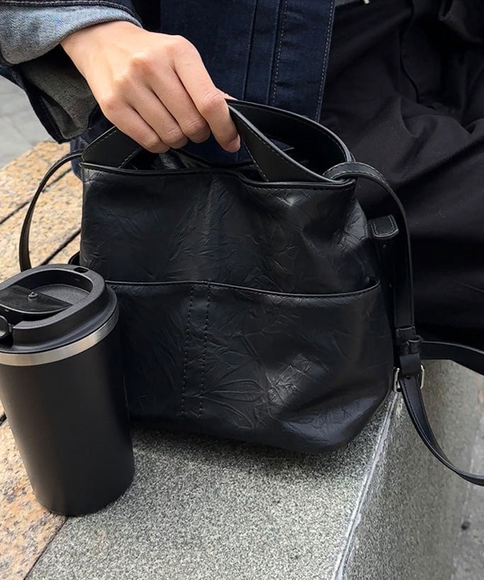 Stylish Brown Versatile Faux Leather Tote Bag