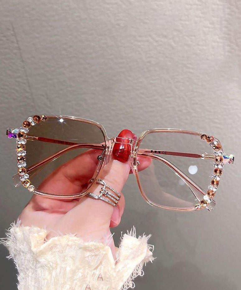 Stylish Brown Zircon Color Change Full Frame Reading Glasses