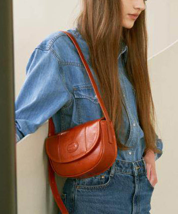 Stylish Chocolate Solid Durable Fine Calf Leather Micro Bag