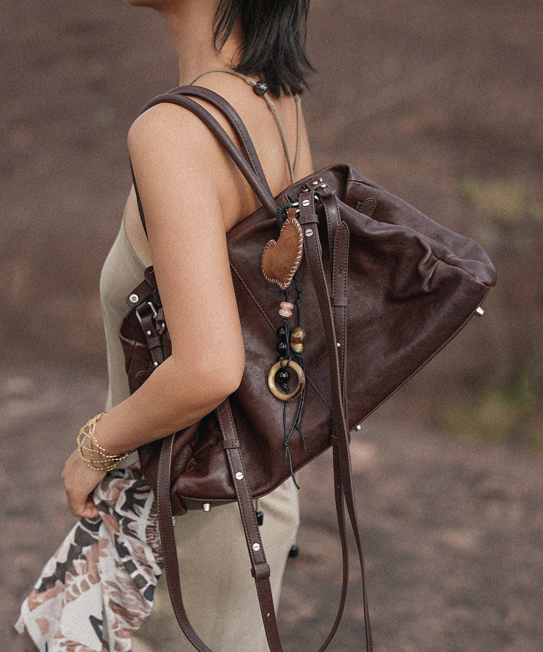 Stylish Coffee Large Capacity Calf Leather CrossBody Handbag