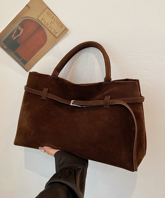 Stylish Coffee Large Capacity Suede Tote Bag