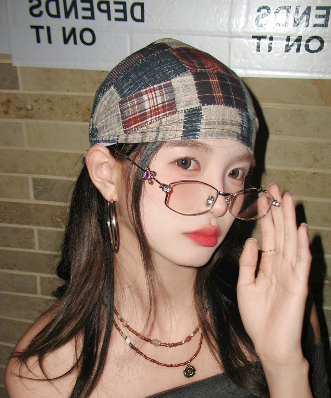 Stylish Colorblock Drawstring Cotton Bonnie Hat