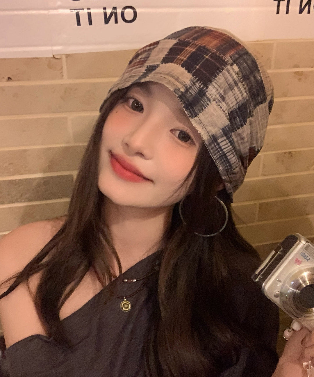 Stylish Colorblock Drawstring Cotton Bonnie Hat