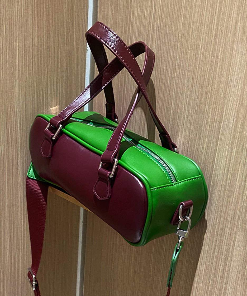 Stylish Colorblock Faux Leather CrossBody Bag