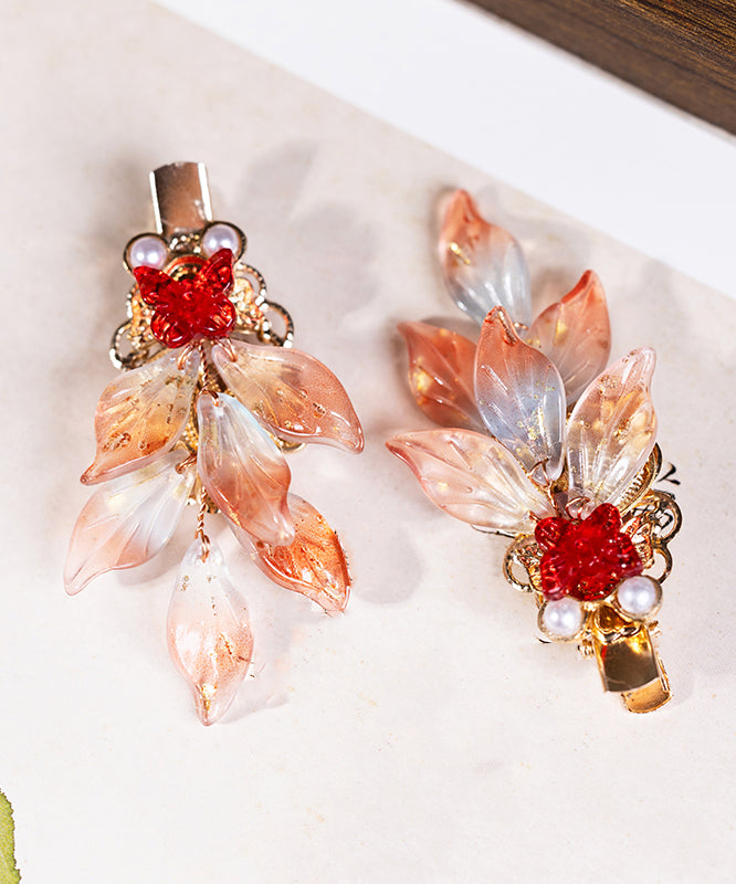Stylish Copper Alloy Colored Glaze Pearl Koi Fish A Pair Girls Hairpin