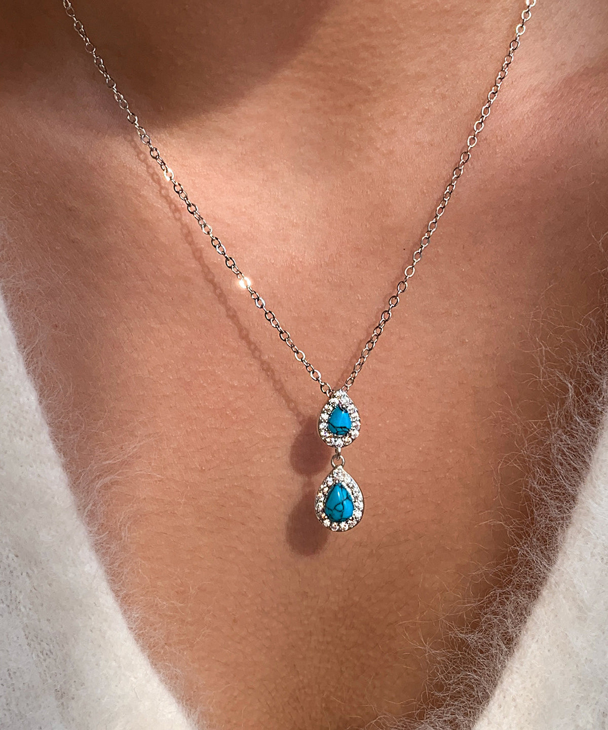 Stylish Double-layer Fine Turquoise Lariat Necklace - Omychic