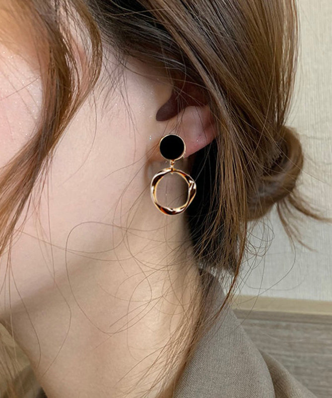 Stylish Gold Copper Overgild Drop Earrings