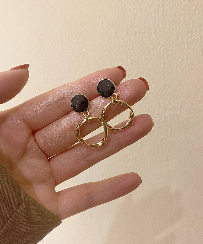 Stylish Gold Copper Overgild Drop Earrings