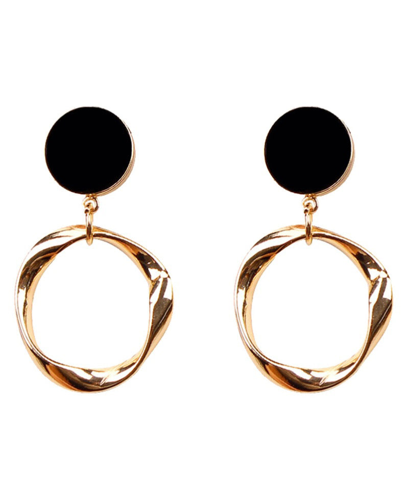 Stylish Gold Copper Overgild Drop Earrings