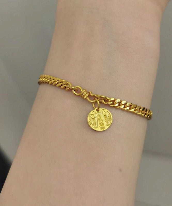 Stylish Gold Sterling Silver Overgild Charm Bracelet