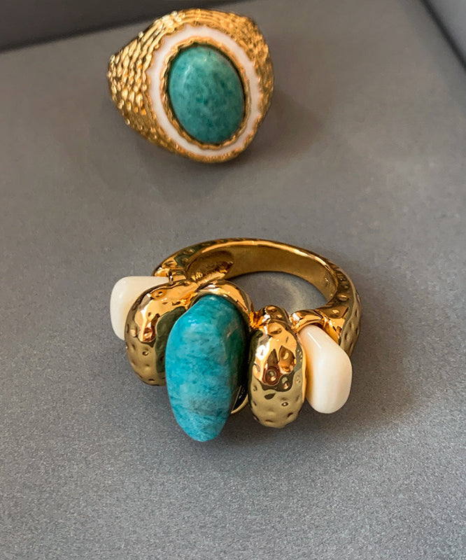 Stylish Golden High Quality Jade Women Ring - Omychic