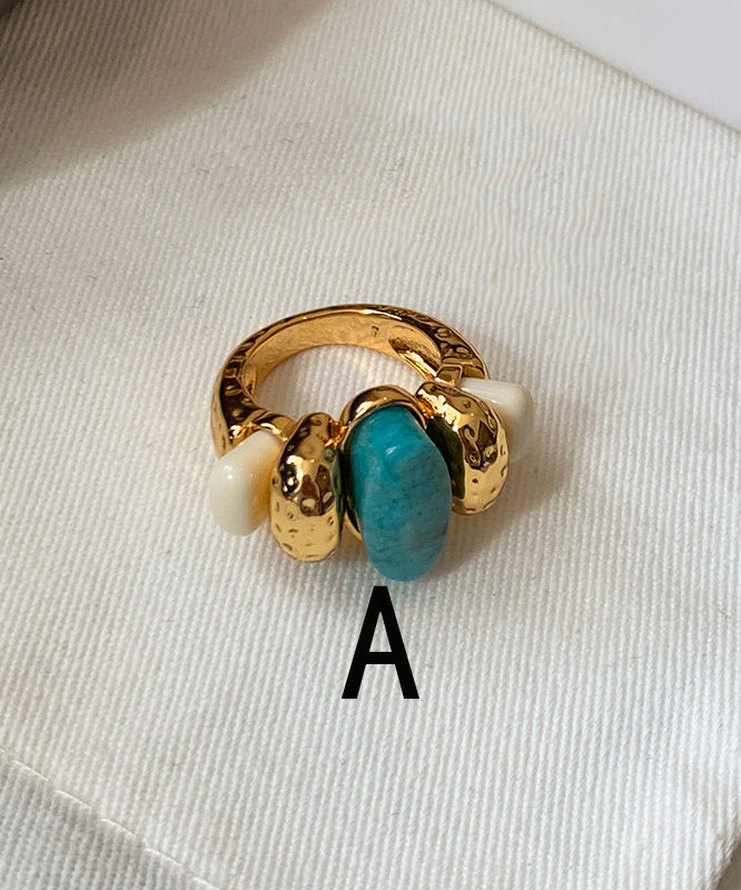 Stylish Golden High Quality Jade Women Ring - Omychic