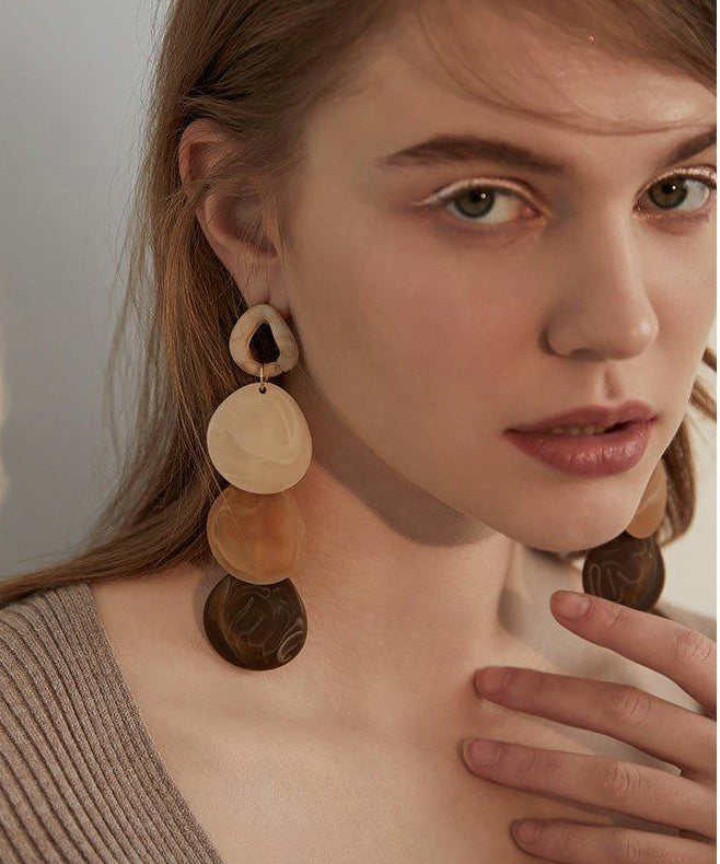 Stylish Gradient Disc Layered Acrylic Drop Earrings