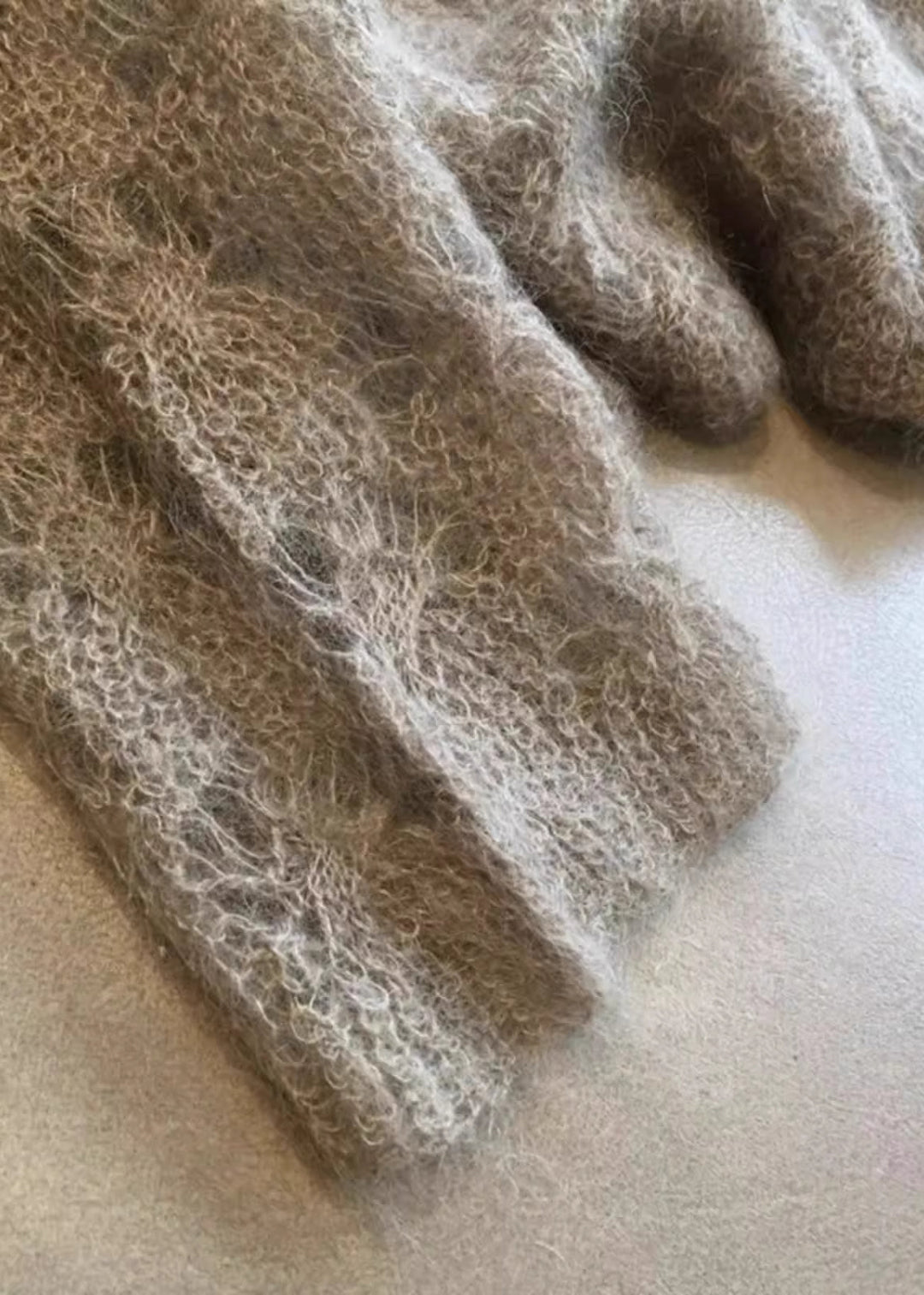 Stylish Gradient Grey Hollow Out Knit Shirts Winter