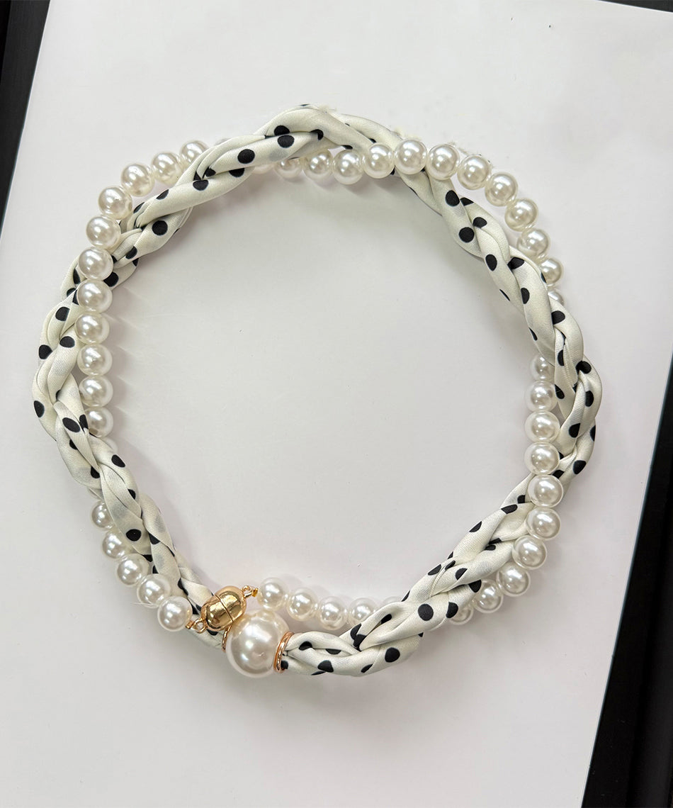 Stylish Green Alloy Silk Pearl Beading Bracelet
