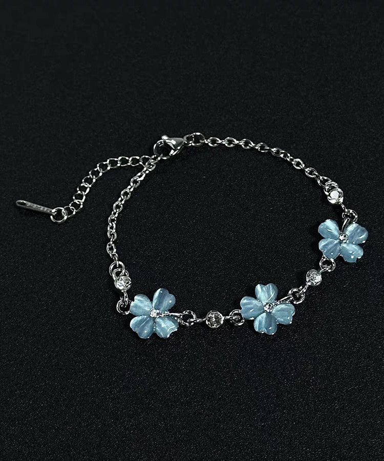 Stylish Green Four Leaf Clover Alloy Adjustable Bracelet - Omychic