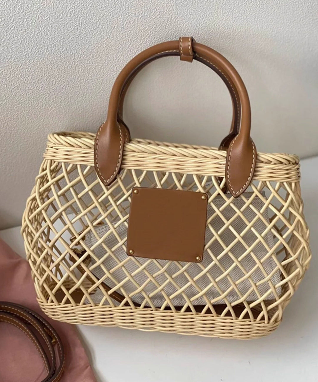 Stylish Khaki Hollow Out Versatile Tote Handbag