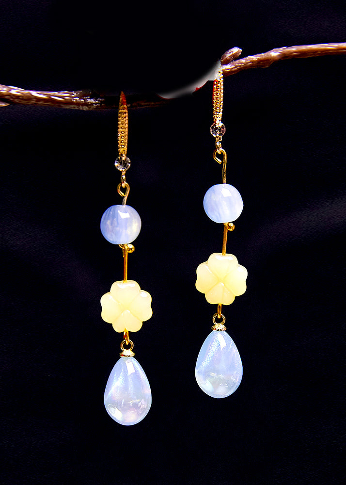 Stylish Lake Blue Water Droplet Acrylic Drop Earrings - Omychic