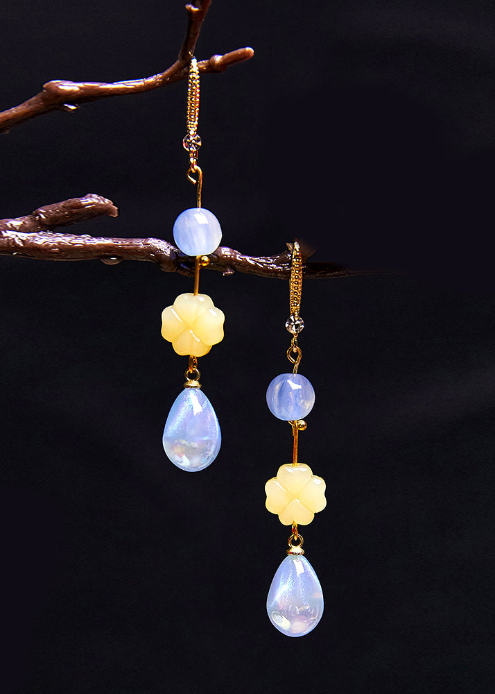 Stylish Lake Blue Water Droplet Acrylic Drop Earrings - Omychic
