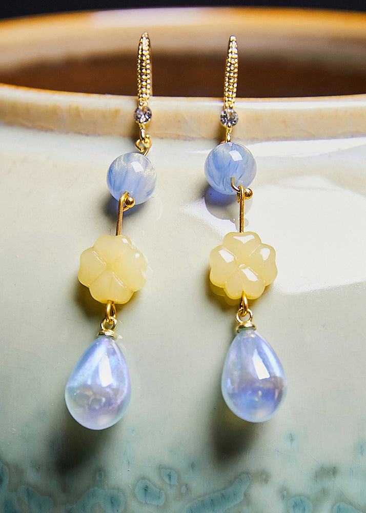Stylish Lake Blue Water Droplet Acrylic Drop Earrings - Omychic