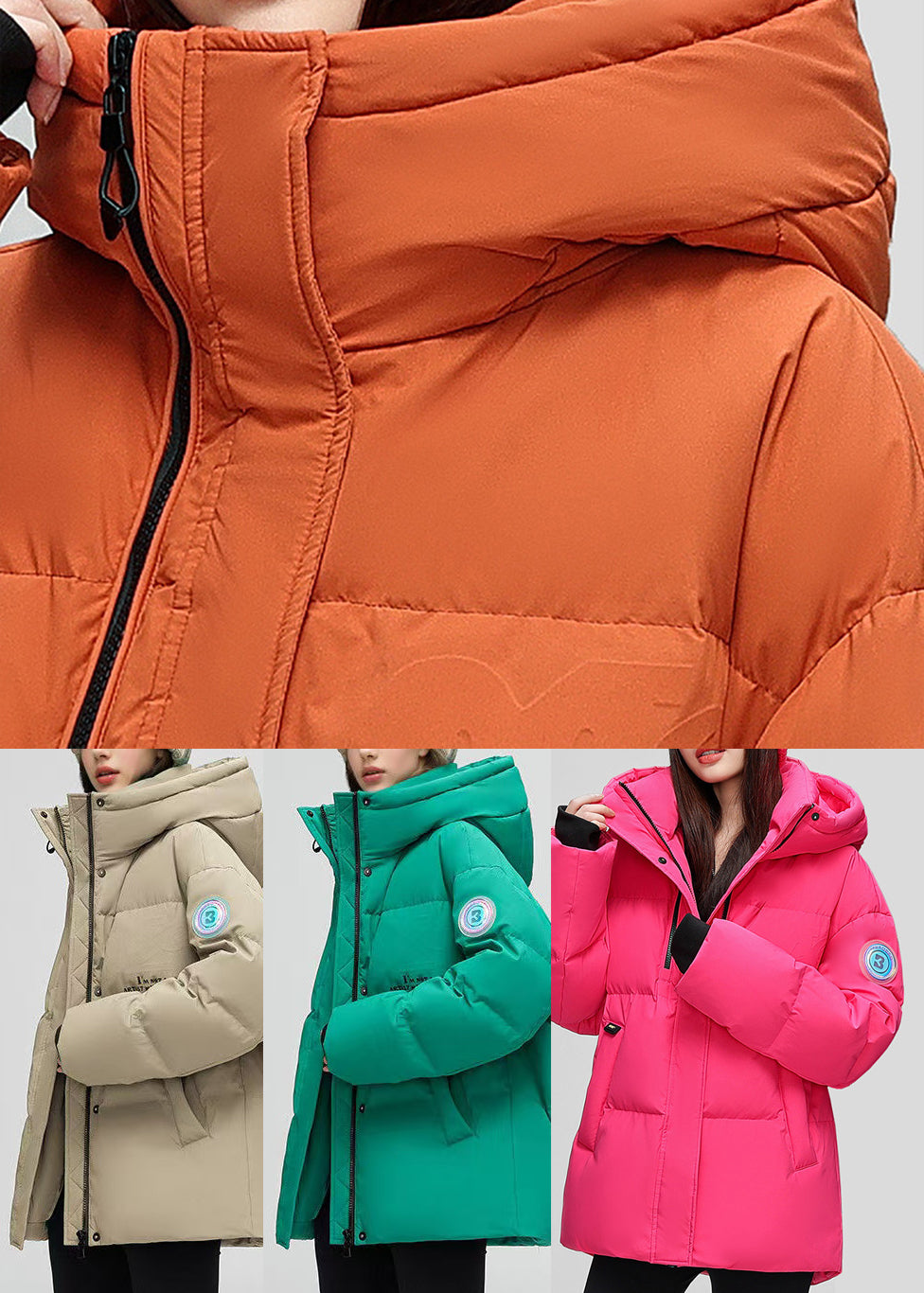 Stylish Lake Green Hooded Thick Duck Down Down Jacket Winter