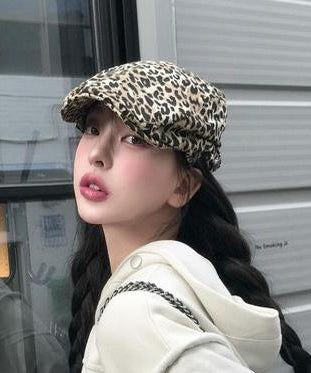 Stylish Leopard Versatile Cotton Breton Hat